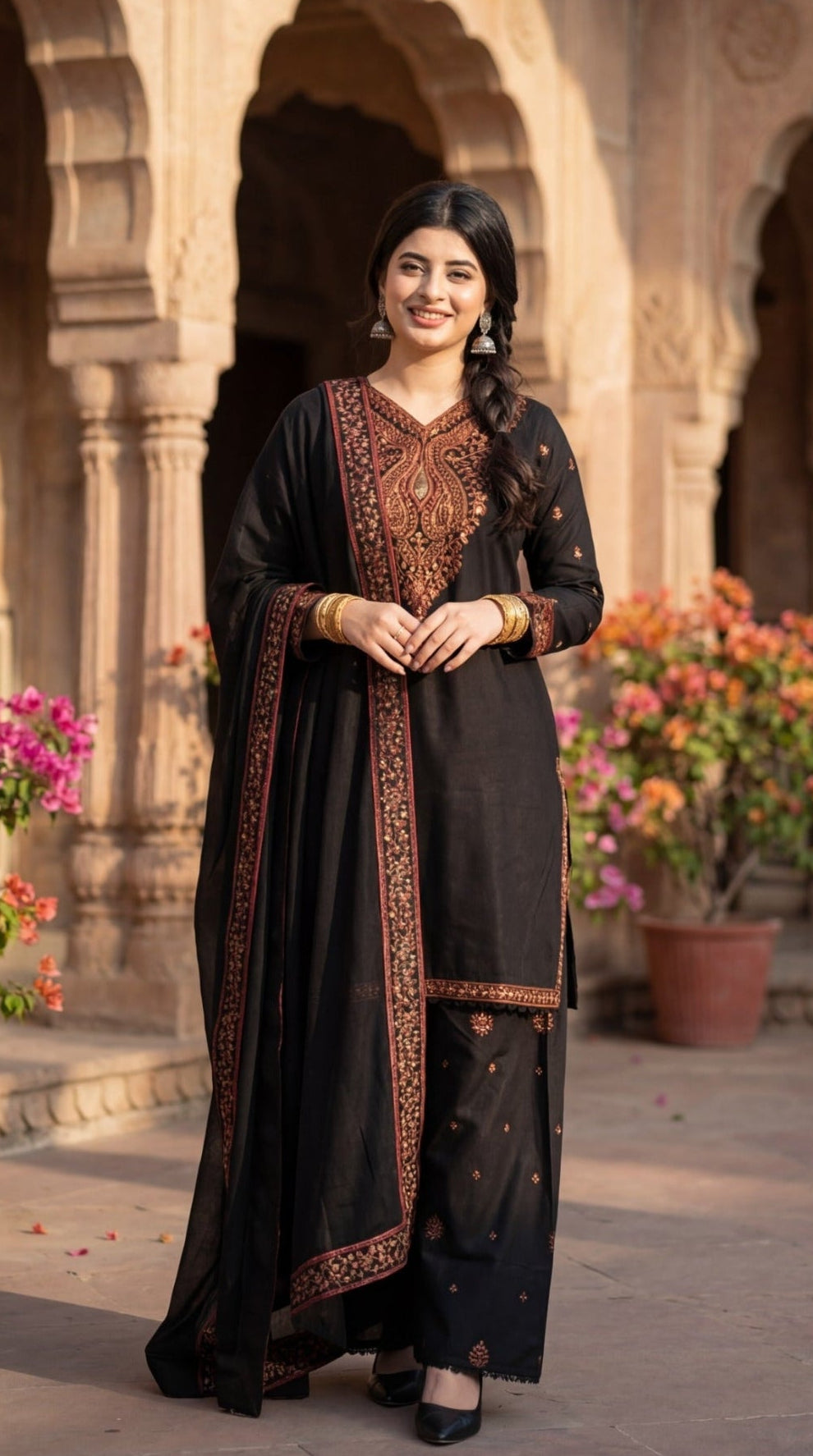 ZN-0024 3-PIECE EMBROIDERED KARANDI